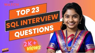 Top 23 SQL Interview Questions And Answers Most Important Questions For Job Interview  Freshers [upl. by Treb]