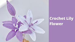 How to Crochet Lily Flower 💐 Easy Crochet for Beginners to Crochet Flower Bouquet 🧶 [upl. by Accber]