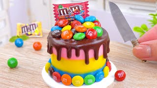 MampM RAINBOW CHOCOLATE CAKE 🎂🌈 Yummy Miniature Melt Chocolate Rainbow Cake 🍰 Mini Cake Baking [upl. by Fawcett]