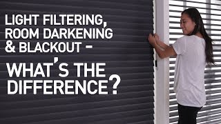 Light Filtering vs Room Darkening vs Blackout Shades  Whats the Difference [upl. by Lyons]