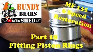 MF135 Restoration 18 Fitting Piston Rings to a Piston [upl. by Peggie37]