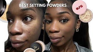 BEST SETTING POWDERS FOR PITTED ACNE SCARSATROPHIC SCARRINGUNEVEN TEXTURED SKIN MUST WATCH [upl. by Lindsy]