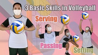 3 Basic Skills in Volleyball [upl. by Bernat]