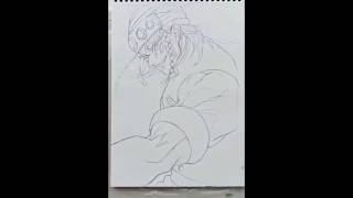 Drawing a Anime  art  demon Slayer  music  Siam art [upl. by Lief]