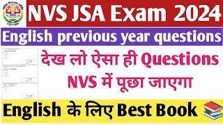 NVS JSA previous year questions। nvs exam 2024। nvs non teaching vacancy 2024। JNV JSA cut off। nvs। [upl. by Gujral]