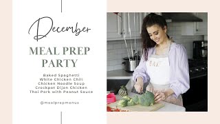 Meal Prep Party December 14 Prep 5 delicious meals in under an hour [upl. by Sugirdor]