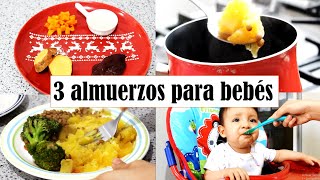 3 almuerzos saludables para bebés a partir de los 7 meses  PASO A PASO [upl. by Aber]