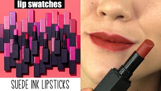 Revlon ColorStay SUEDE INK LIPSTICKS  Lip SWATCHES amp Review [upl. by Anissej]