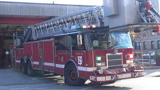 Chicago Fire Department Tower Ladder 21 Spare Responding [upl. by Suiratnauq]