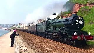 Trains on the Dawlish Sea wall SpringSummer 2024 [upl. by Annoyek658]