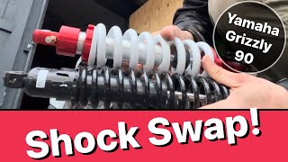 Fix that atv sag  shock swap on grizzly 90 [upl. by Ylecic912]