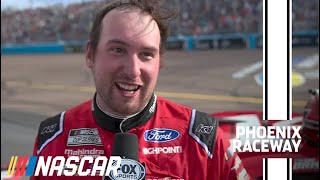 Raw emotion Briscoe breaks down after winning Phoenix  NASCAR [upl. by Akfir]