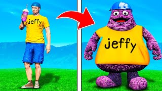 Jeffy Becomes GRIMACE In GTA 5 [upl. by Ulyram]