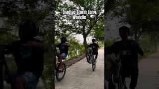 Cradiac Storm long Wheelie 😈ytshorts shortsfeed stunt wheeliebike mountainbike mtbstunt mtb [upl. by Nyrat]