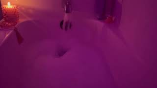 Bathtub Filling ASMR  Pink Bubble Bath with Candle  White Noise for Sleep [upl. by Eolcin]