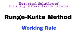 35 RungeKutta Method  Working Rule  Complete Concept [upl. by Lac]