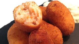 Croquetas de salmón ahumado [upl. by Ainatit]