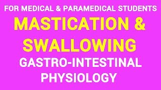 04 MASTICATION amp SWALLOWING  DEGLUTITION  GIT PHYSIOLOGY [upl. by Abrams]