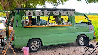 Cafe Vlog Mini Coffee Shop Van converted into mobile Café Non Electric Kopi Barista Work Relax Mood [upl. by Britni]