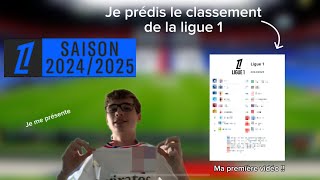 Je prédis le classement de la ligue 1 20242025  Petite présentation [upl. by Showker]