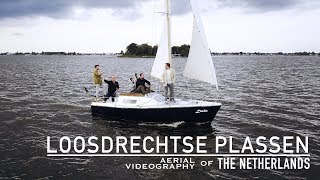 Sailing on the Loosdrechtse Plassen The Netherlands  Aerial Videography 4K 30fps [upl. by Dnomar]