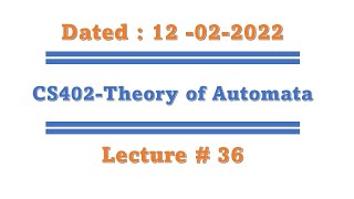 Cs402 short lecture 36 Chomsky Normal Form converting CFG in CNF Left most Right most derivation [upl. by Nilkcaj]