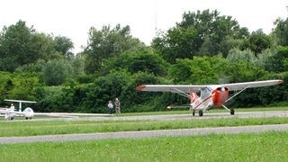 Glider Takeoff ✈ Stinson L5 tow plane [upl. by Yehudit]