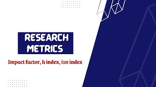 Research Metrics [upl. by German746]