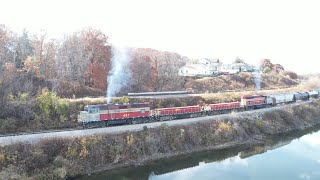 IOWA NORTHERN AND CANADIAN NATIONAL MEET AT THE CEDAR FALLS JUNCTION SLUGS AND DRONE VIEWS [upl. by Martinic]