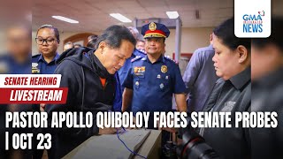 LIVE Pastor Apollo Quiboloy at the Senate hearing October 23 2024  Replay [upl. by Lalittah]