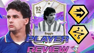 92 FUTURE STARS ICON SBC BAGGIO PLAYER REVIEW [upl. by Ahsan]