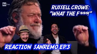 Russell Crowe prende in giro John Travolta  Reaction Sanremo ep3 [upl. by Haidadej942]