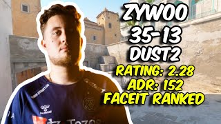 ZywOo 35 Kills Dust2 FACEIT Ranked July 24 2024  CS2 POV [upl. by Erdied]