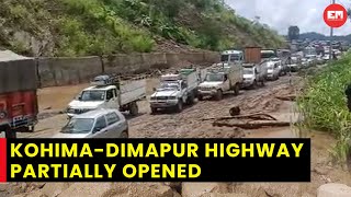 KohimaDimapur highway partially cleared after deadly landslides restoration process underway [upl. by Brantley71]