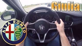 2016 Alfa Romeo GIULIA 0 230kmh POV Autobahn Acceleration Top speed TEST ✔ [upl. by Hsejar]