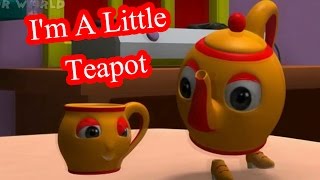 Im A Little Teapot English Nursery Rhyme with Lyrics for children  Creador Nursery Rhymes [upl. by Einad635]