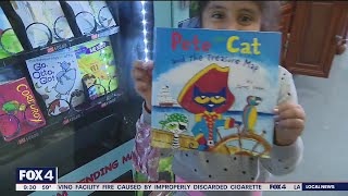 Arlington ISD Girl Scout starts bookworm vending machine [upl. by Eittah]