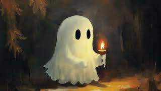 Frame TV Art Screensaver  Cute Halloween Ghost Painting screensaver halloween ghost [upl. by Yvel377]