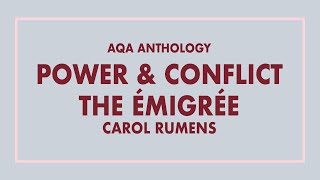 The Emigrée Analysis  AQA Anthology Power amp Conflict Poetry [upl. by Bhayani301]