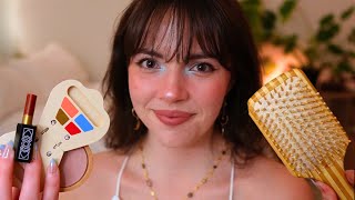 ASMR 🌼 Cozy Spring Personal Attention 🐛🦋 wooden makeup pampering cozy friend [upl. by Marigolde]