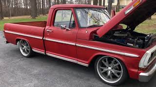 1970 F100 Walk around Crown Vic front Fitech 390 C6 [upl. by Aribold]