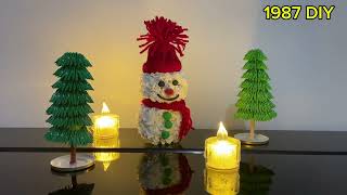 How to make a Snowman DIY snowman ⛄️ by toilet paper roll DIY Christmas ornaments [upl. by Flower]