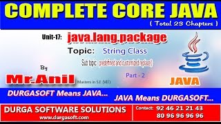 Core Java javalangpackageString class  predefined and customized replace Part  2 [upl. by Ellehcear]