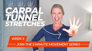 Carpal Tunnel Relief Stretches for Both Hands 5 Minute Follow Along Movement Series Week 5 [upl. by Marchelle]