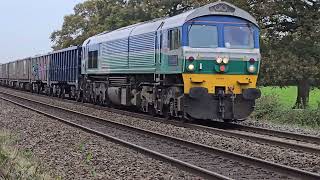 59004 on Exeter riverside to westbury with horns at Tiverton Parkway [upl. by Stanwinn933]