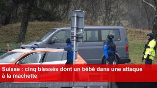 Suisse  cinq blessés dont un bébé dans une attaque à la machette [upl. by Bigner]