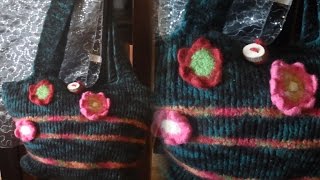 DIY Große FILZTASCHE stricken  FILZENaber auch für normale WolleAnleitung Part 4 [upl. by Naerb]