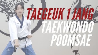 Taekwondo Poomsae Taegeuk 1 Jang Step by Step Follow Along Front Rear View [upl. by Faucher]