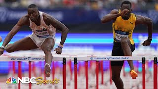 Grant Holloway takes 110m hurdles World Championship preview in London  NBC Sports [upl. by Bezanson200]