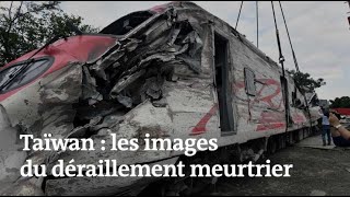 Déraillement de train à Taïwan  les images de laccident [upl. by Oicelem]